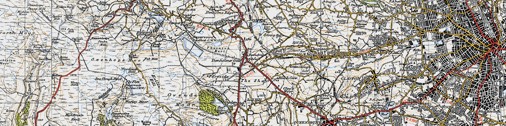 Old map of Denholme Clough in 1947