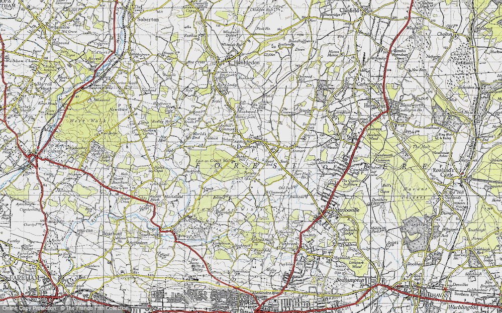 Old Map of Denmead, 1945 in 1945
