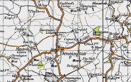 Old map of Dennington in 1946