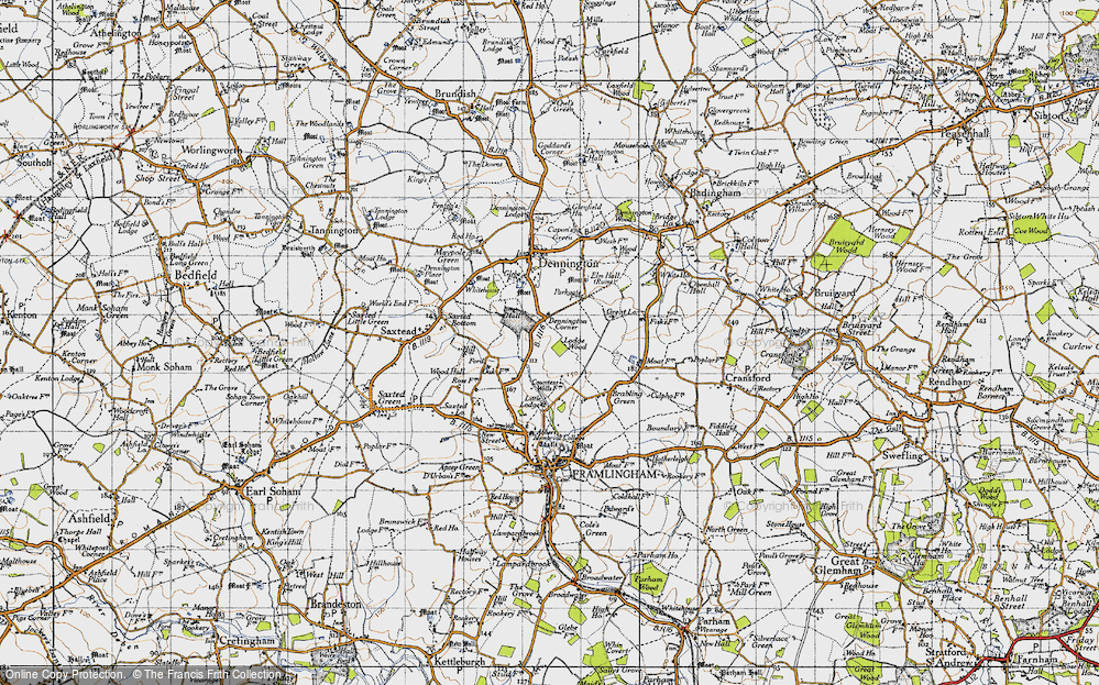 Old Map of Dennington Corner, 1946 in 1946