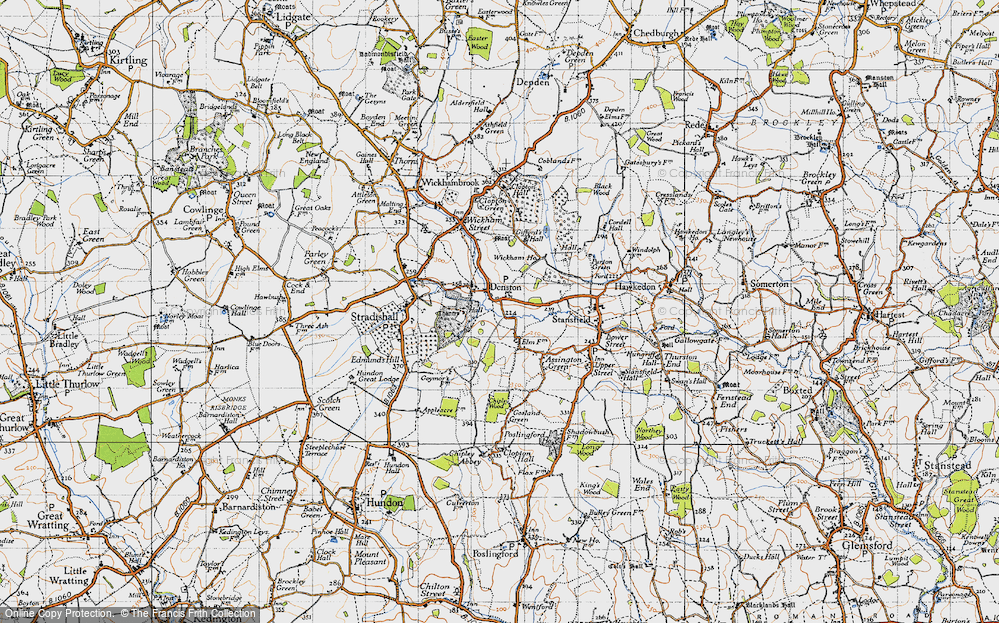 Old Map of Denston, 1946 in 1946