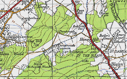 Old map of Denstroude in 1946