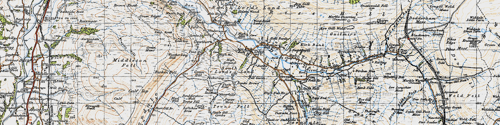 Old map of Wold End Moss in 1947