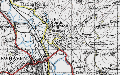 Old map of Blackcap Hill in 1940