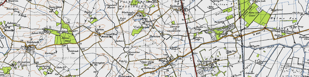 Old map of Denton in 1946