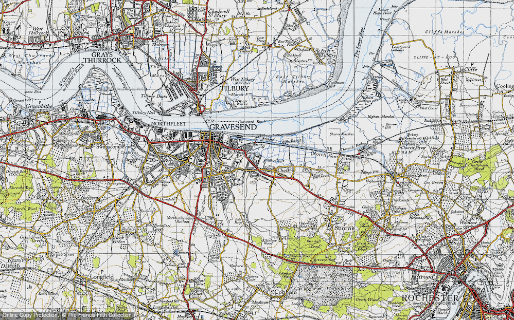 Old Map of Denton, 1946 in 1946