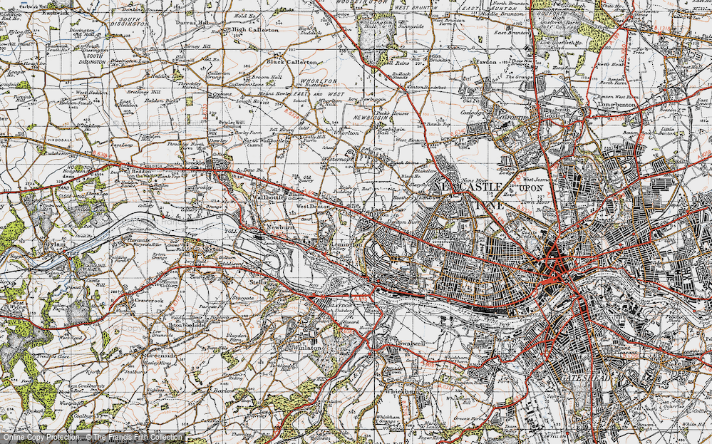 Old Map of Denton Burn, 1947 in 1947