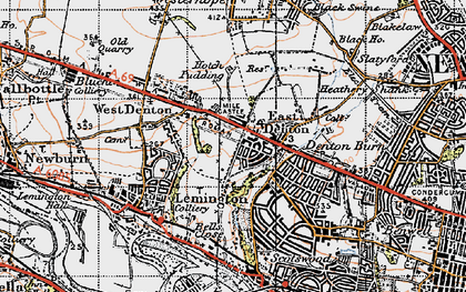 Old map of Denton Burn in 1947