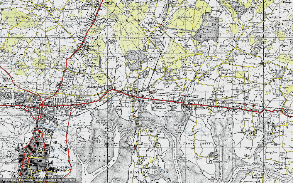 Old Map of Denvilles, 1945 in 1945