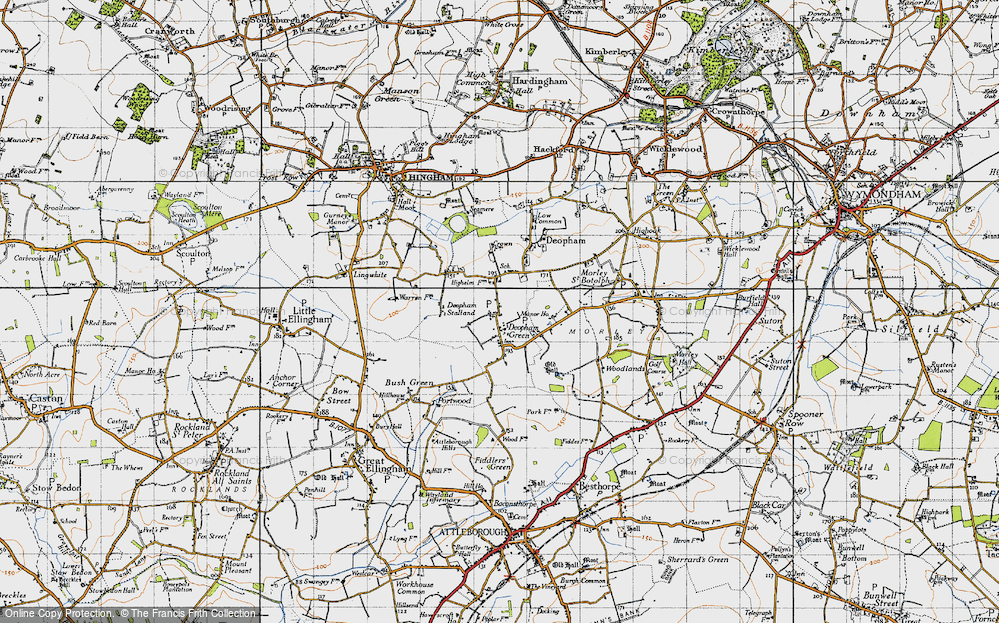 Old Map of Deopham Green, 1946 in 1946