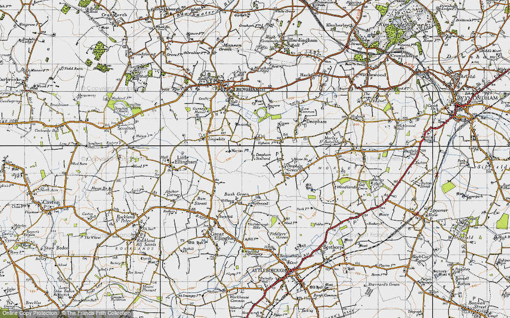 Old Map of Deopham Stalland, 1946 in 1946