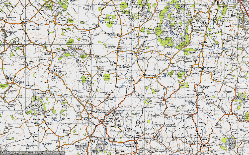 Old Map of Depden, 1946 in 1946