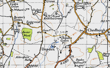 Old map of Depden in 1946