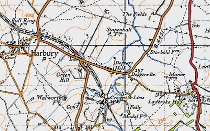 Old map of Deppers Bridge in 1946