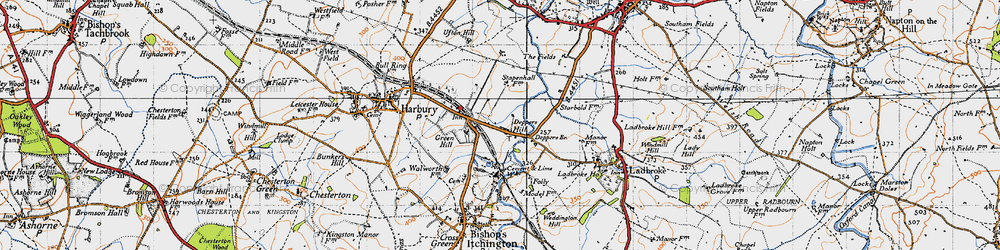 Old map of Deppers Bridge in 1946