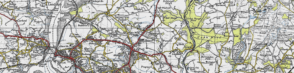 Old map of Derriford in 1946