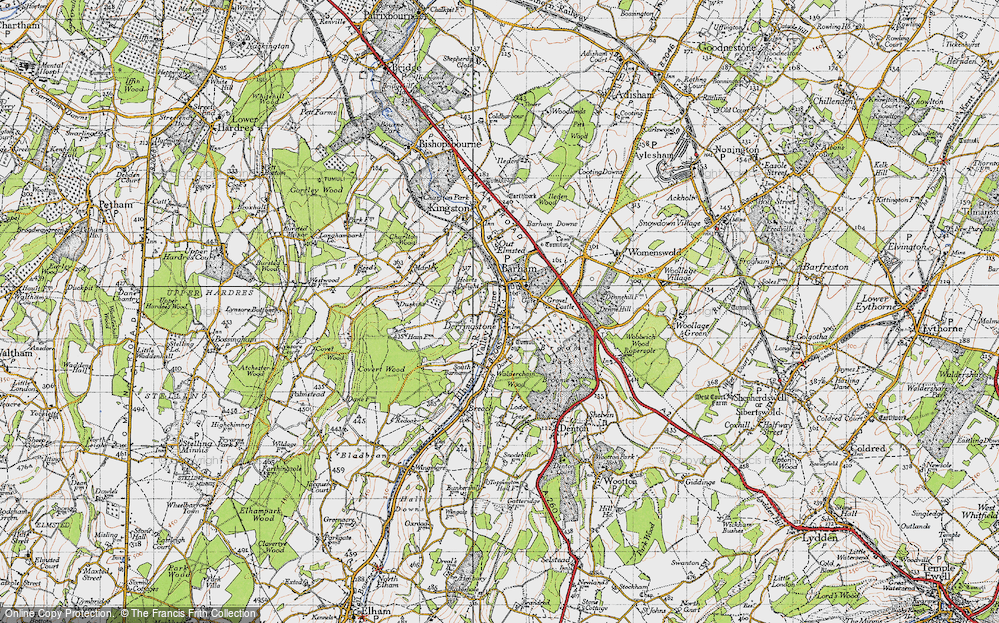 Old Map of Derringstone, 1947 in 1947