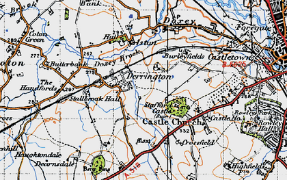 Old map of Derrington in 1946
