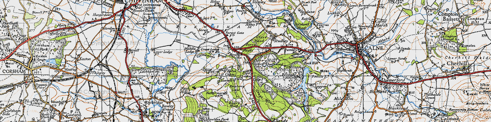 Old map of Derry Hill in 1940