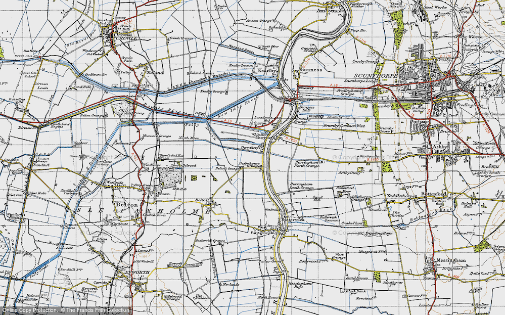 Old Map of Historic Map covering Beltoft Grange in 1947