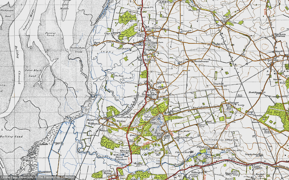 Old Map of Historic Map covering Life Wood in 1946