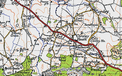Old map of Dertfords in 1946
