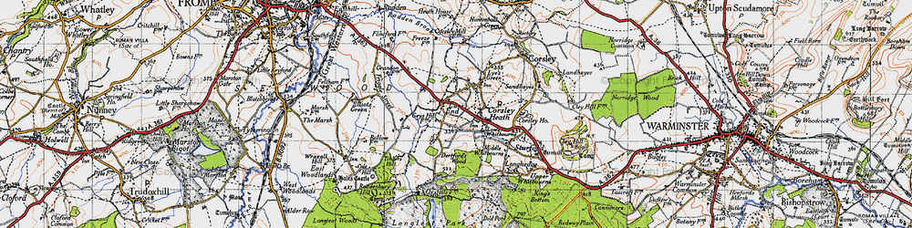 Old map of Dertfords in 1946