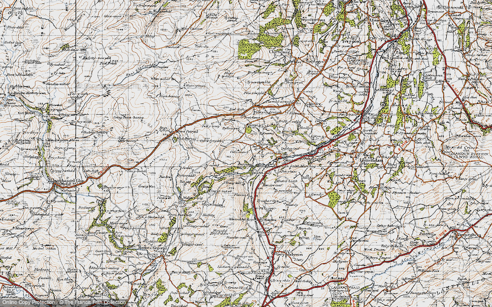 Old Map of Derwen, 1947 in 1947