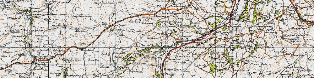 Old map of Derwen in 1947