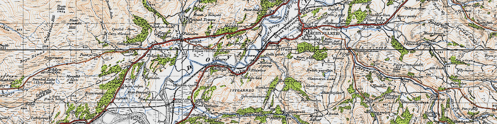 Old map of Derwenlas in 1947