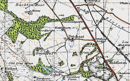 Old map of Detchant in 1947