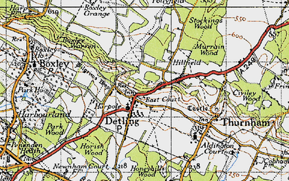 Old map of Detling in 1946