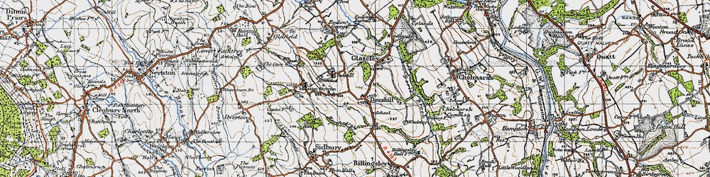 Old map of Deuxhill in 1946