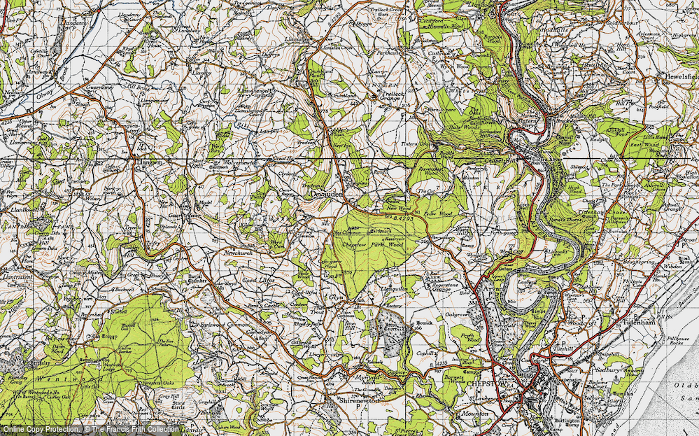 Old Map of Devauden, 1946 in 1946