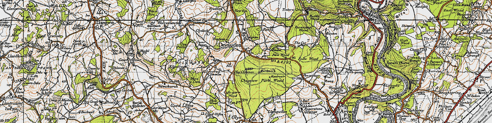 Old map of Devauden in 1946