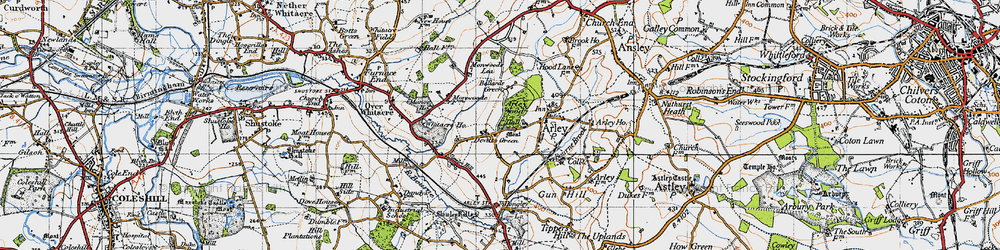 Old map of Devitts Green in 1946
