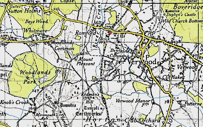Old map of Dewlands Common in 1940