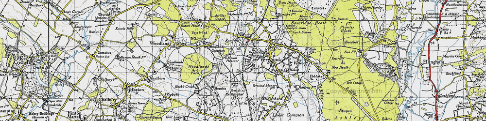 Old map of Dewlands Common in 1940