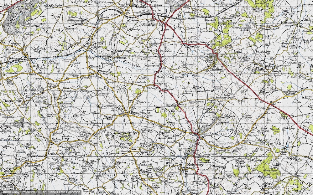 Old Map of Dibberford, 1945 in 1945