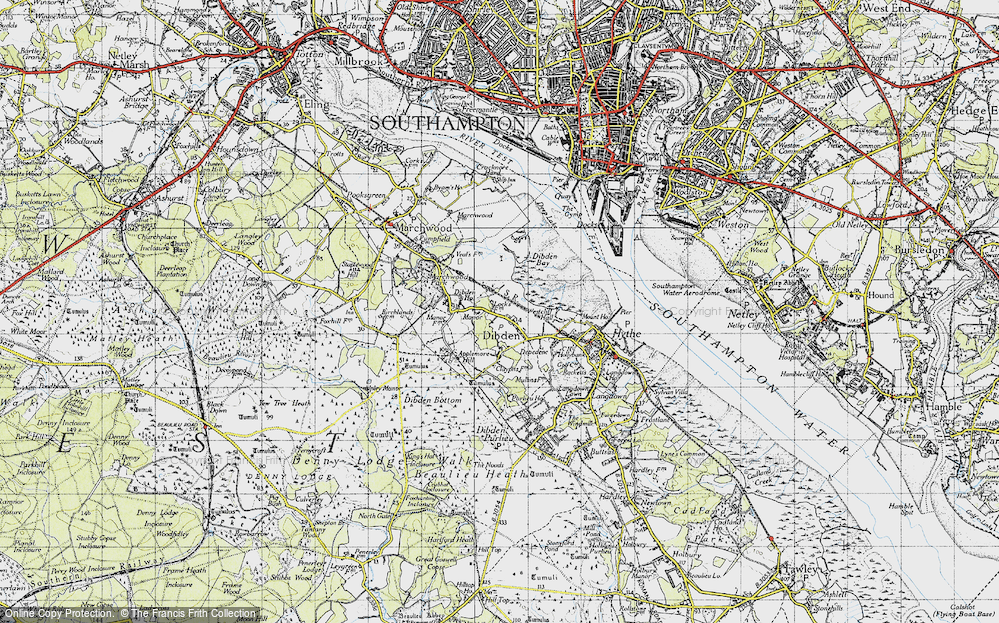Old Map of Dibden, 1945 in 1945