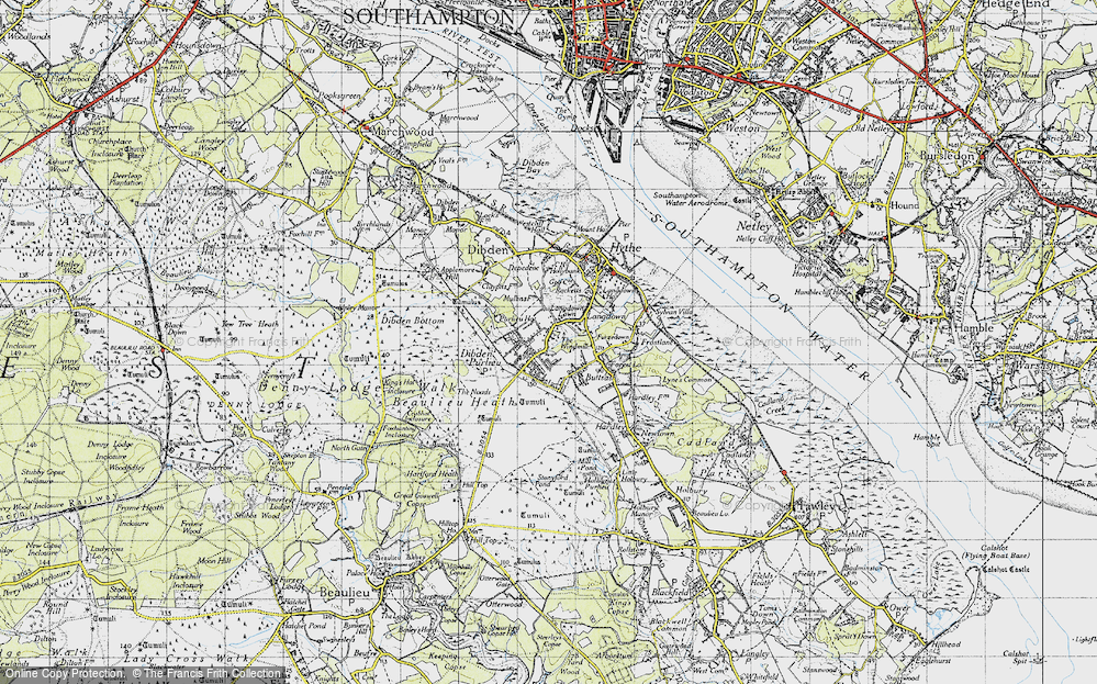 Old Map of Dibden Purlieu, 1945 in 1945