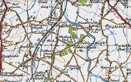 Old map of Dickens Heath in 1947