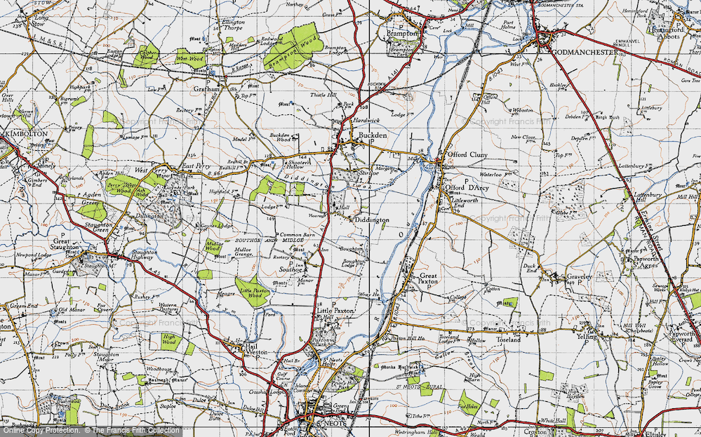 Old Map of Diddington, 1946 in 1946