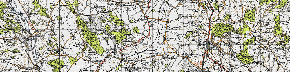 Old map of Didley in 1947