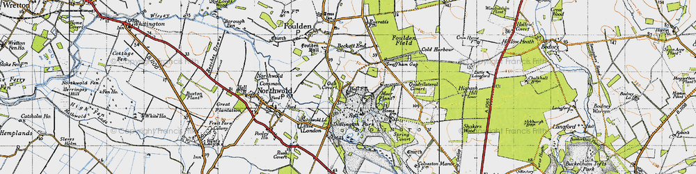 Old map of Didlington in 1946