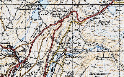 Old map of Diggle in 1947