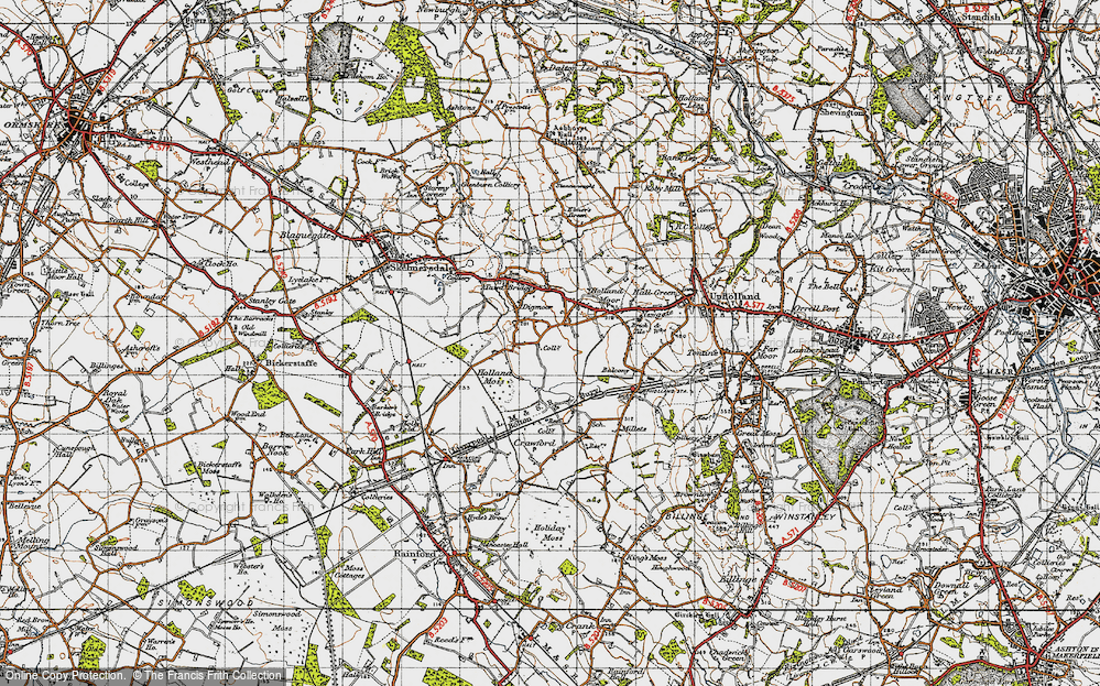 Old Map of Digmoor, 1947 in 1947