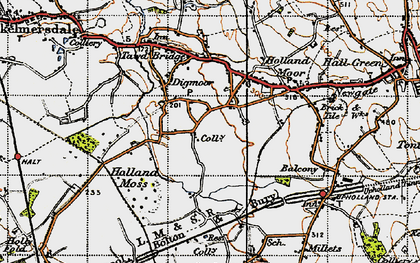 Old map of Digmoor in 1947
