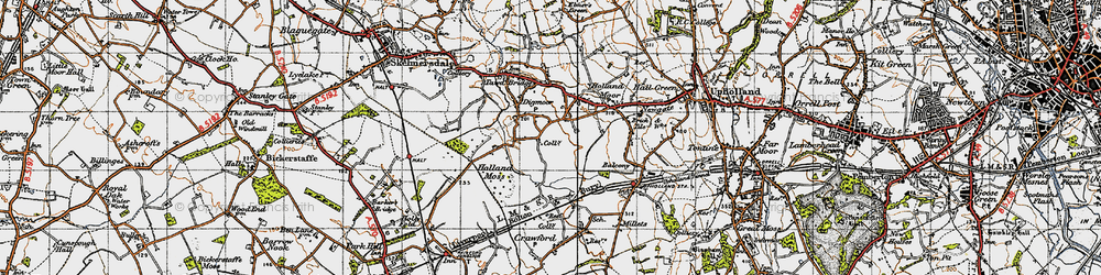 Old map of Digmoor in 1947