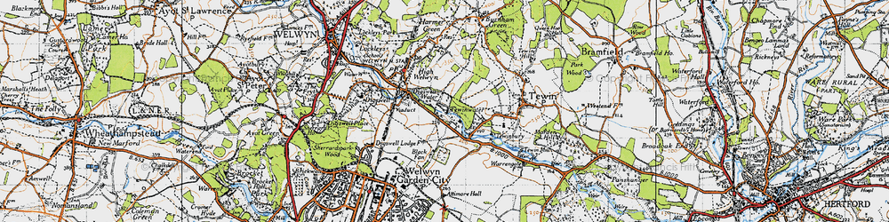 Old map of Digswell Water in 1946